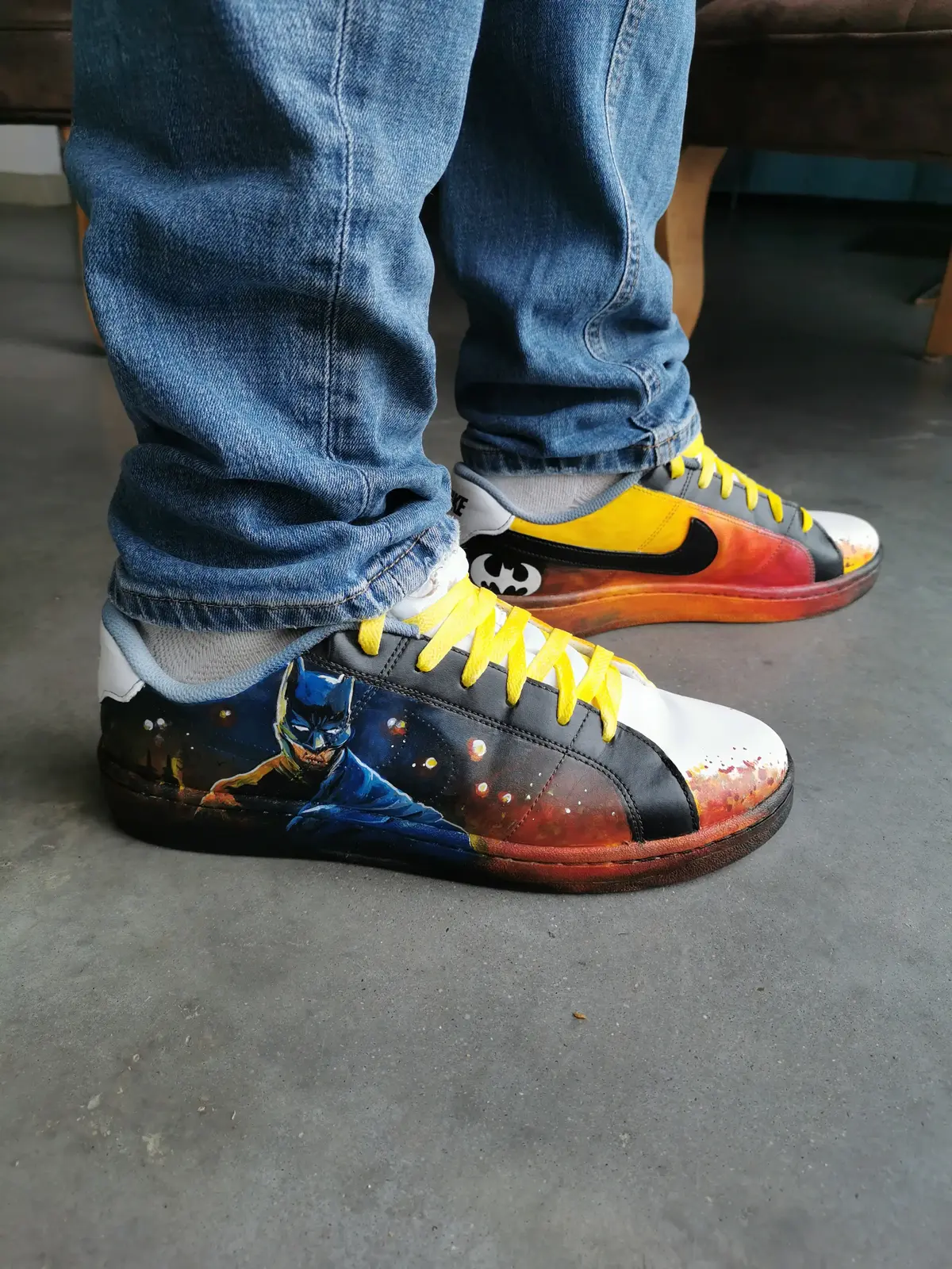 Custom Batman sur sneakers - œuvre d'art unique